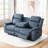 87" Faux Leather Reclining Sofa With Drop - Down Table: Dual Recliners & Cupholders-116620169