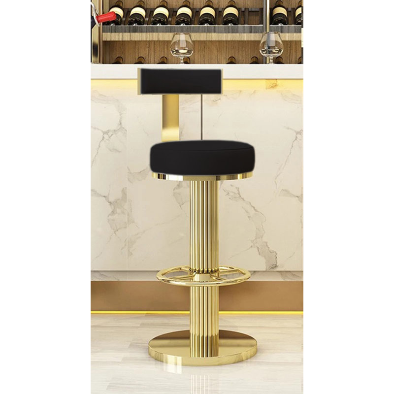 Tabouret de bar rembourré Ethelsville, Noir