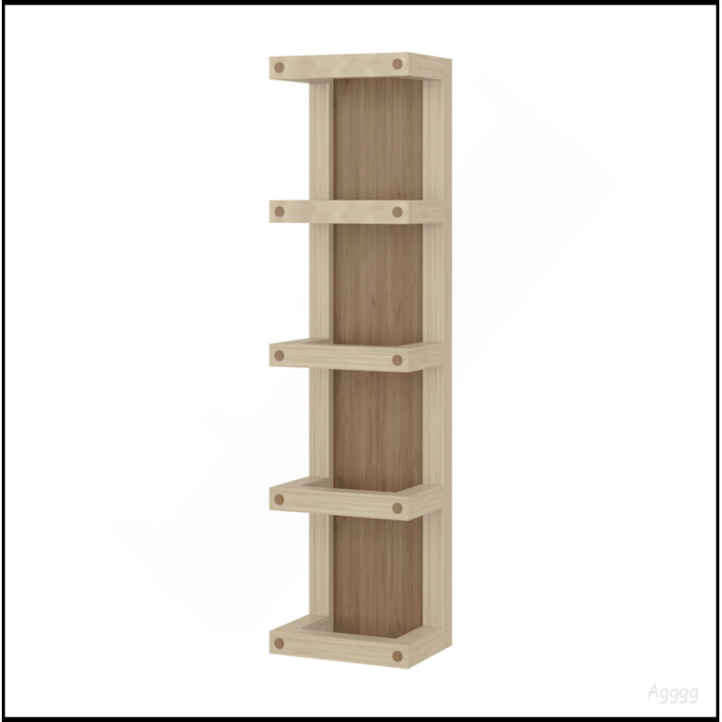Chidester Towel Rack 31.1" H, 5 Shelves, Natural Oak / Beige - Bathroom