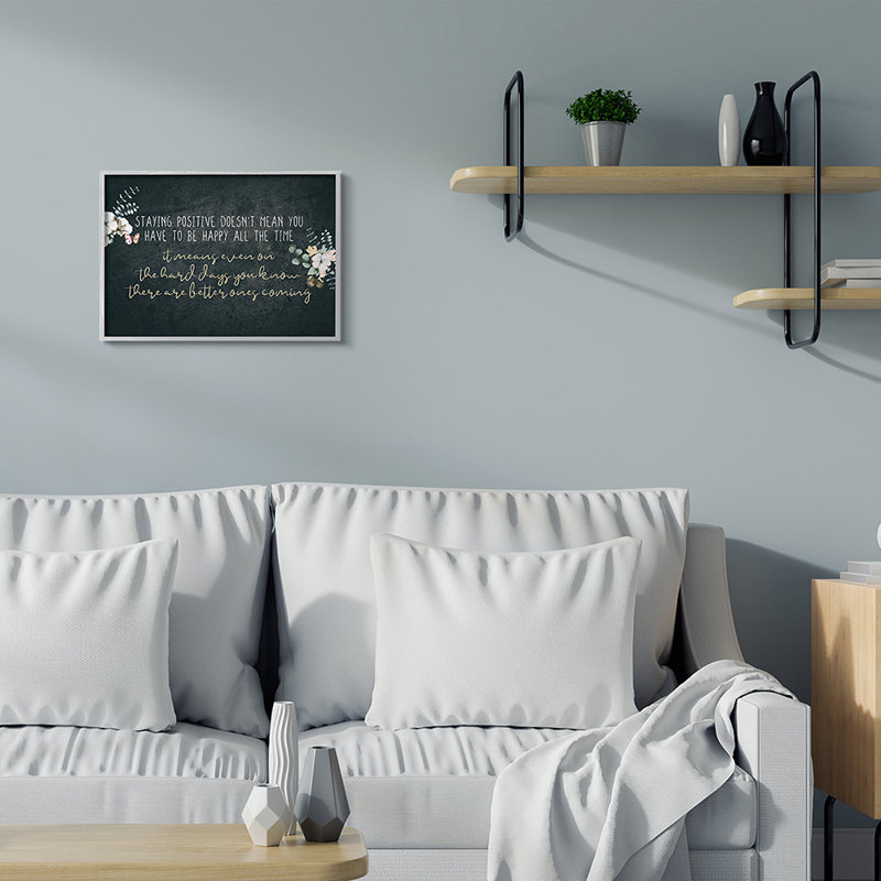 Motivation «Dist certain Stay Stay» par Kim Allen - impression d'art graphique, H 16 po x l 20 po x 1,5 po