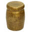Table de bout ronde cylindrique 16 po Zareen | Texture gaufrée martelée artisanale | Finition laiton doré antique