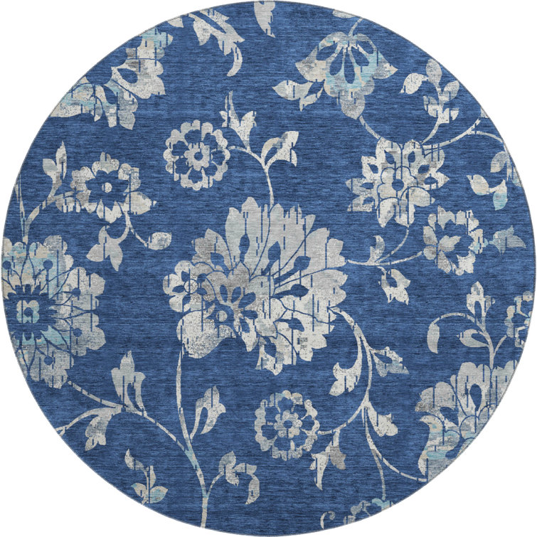 Premium Machine Washable Prisco Navy Rug