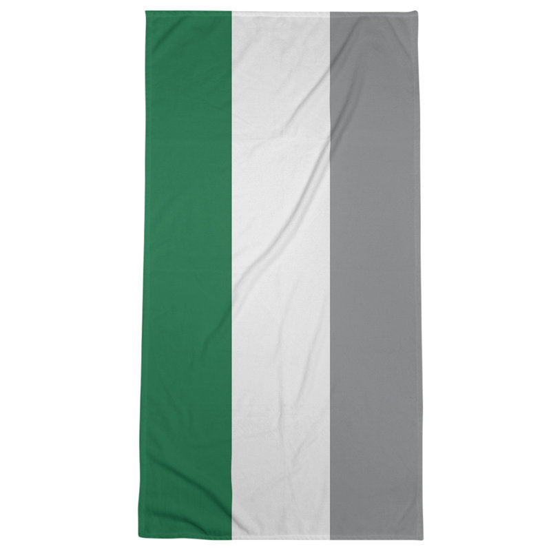 Beach Towel, Green/Gray/Off White