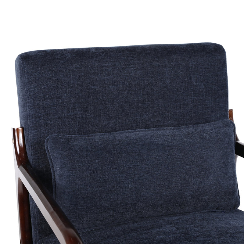 Fauteuil de style Mid-Century moderne avec structure en bois massif et coussin lombaire amovible pour plus de confort et de style dans n'importe quelle pièce