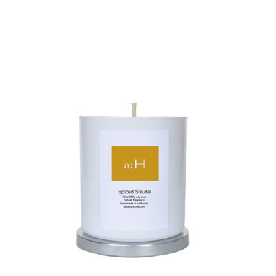 A:H Spiced Strudel Scented Tumbler Candle with Glass Holder