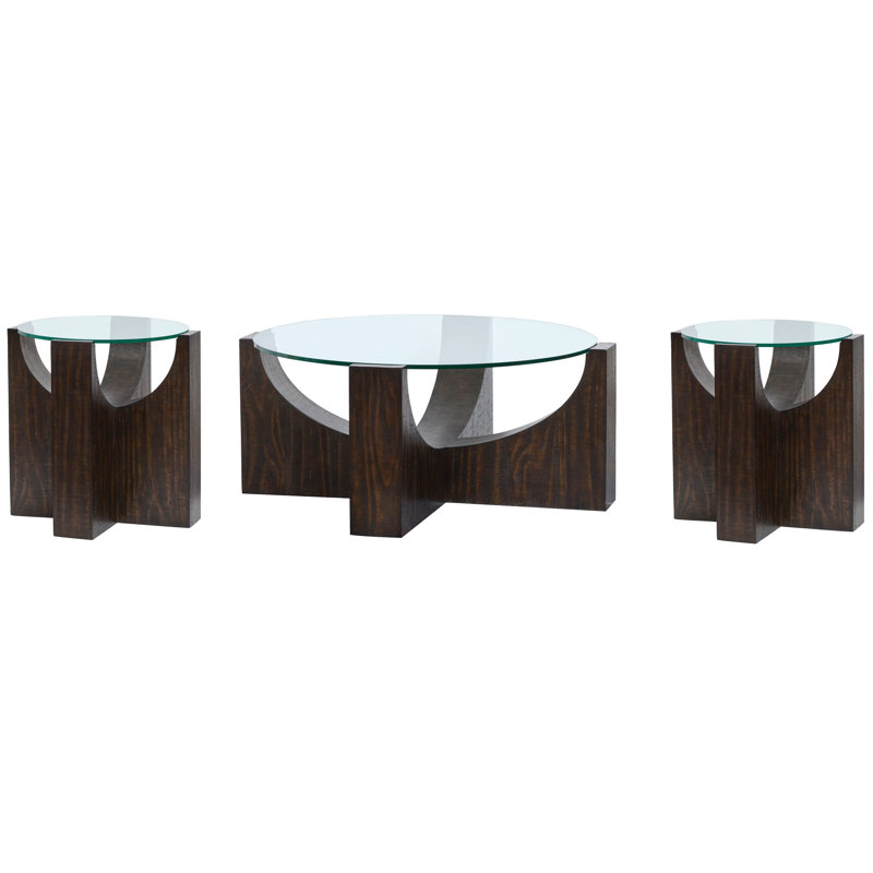 Janda Round Cocktail Table With 2 End Table, 3 Pieces: Coffee Table, 2 End Tables