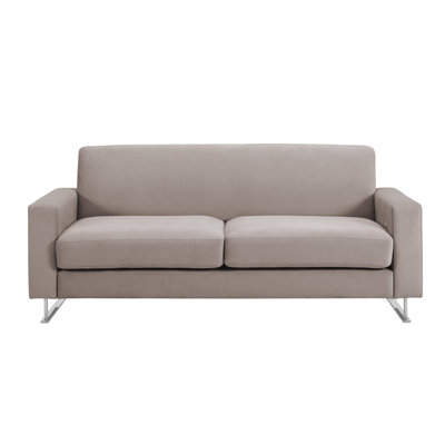 Canapé de style Mid-Century avec pieds traîneau chromés Elle Decor Baylie