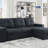 Linen Sleeper Sectional Sofa With Reversible Storage Chaise