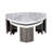 Contemporary Style Triangle 3Pc Table Set 1X Nesting Coffee Table 2X End Table Marble Pattern Space Saving Design Primary Living Room