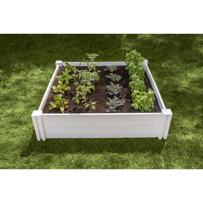 Lit de jardin surélevé en plastique 4 pi x 4 pi Emme, H 11 po x l 48 po x P 48 po
