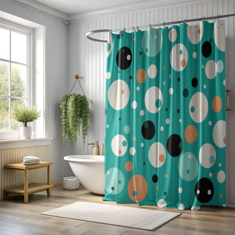 Polka Dot Graphics - Premium Shower Curtain, H 74 po x l 71 po