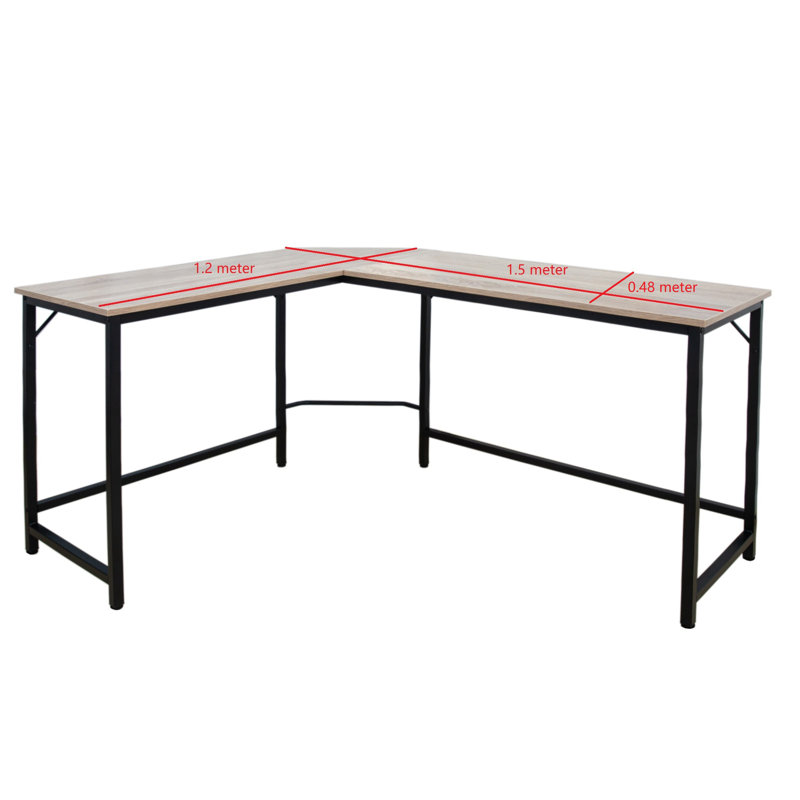Jazmyne L-Shaped Metal Base Executive Desk