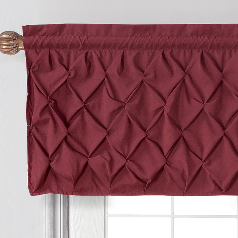 Modern Window Valance with Rod Pocket, Burgundy