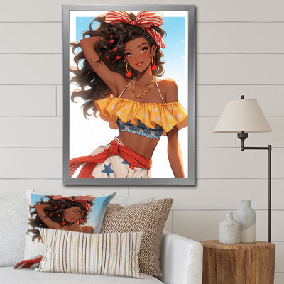 «Delighted Summer Latina Dancer», reproduction