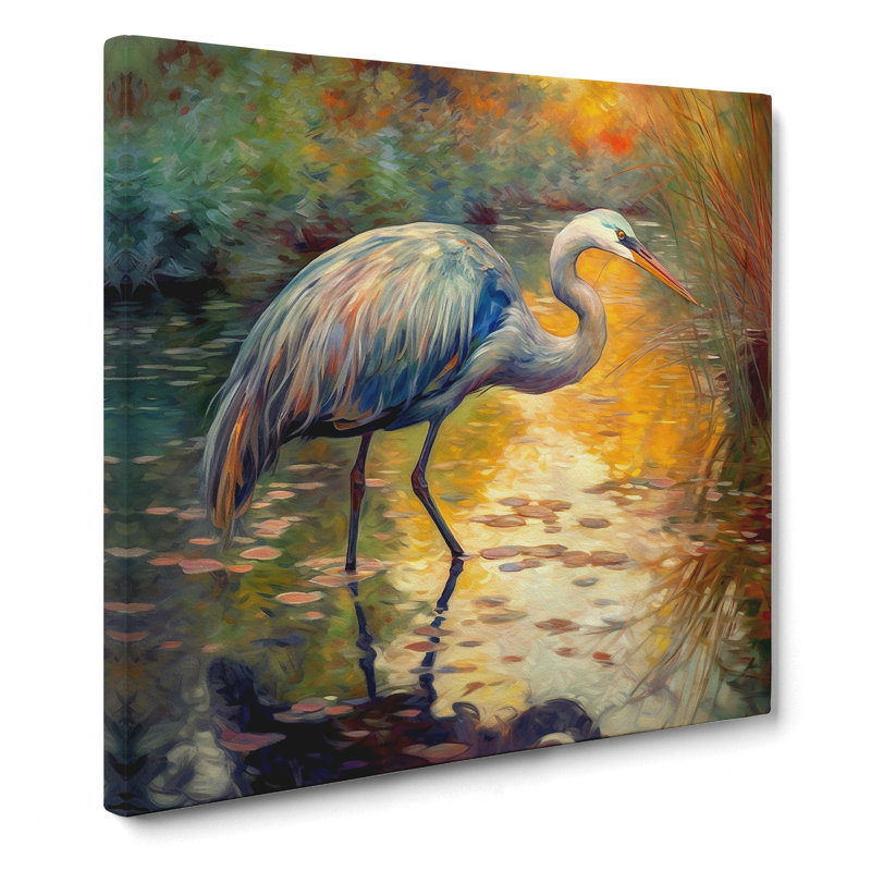 Heron Neo-Impressionism No.1 - Wrapped Canvas