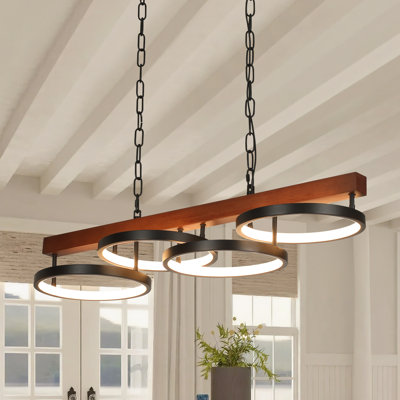 Karlena 32.28" 4 - Light Dimmable LED Round Chandelier