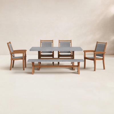 Fleur 74" Eucalyptus Patio Dining Set