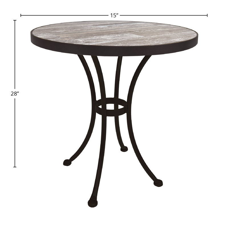 Outdoor Round Dining Table, Graphite, Venice Beach