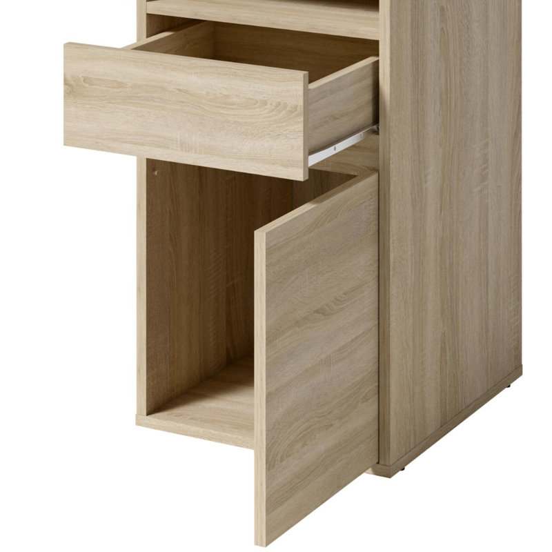 Raymen Desk with drawer and door: 120cm W x 75.5cm H x 53cm D., Natural