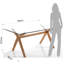 Demetra Glass Solid Wood Writing Desk