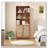 Bookcase with Rattan Doors,5 Tier Storage Wood Shelves-1435169594