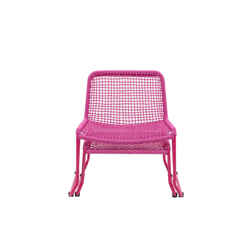 Akya Outdoor Lounge Chair with Footstool, Pink