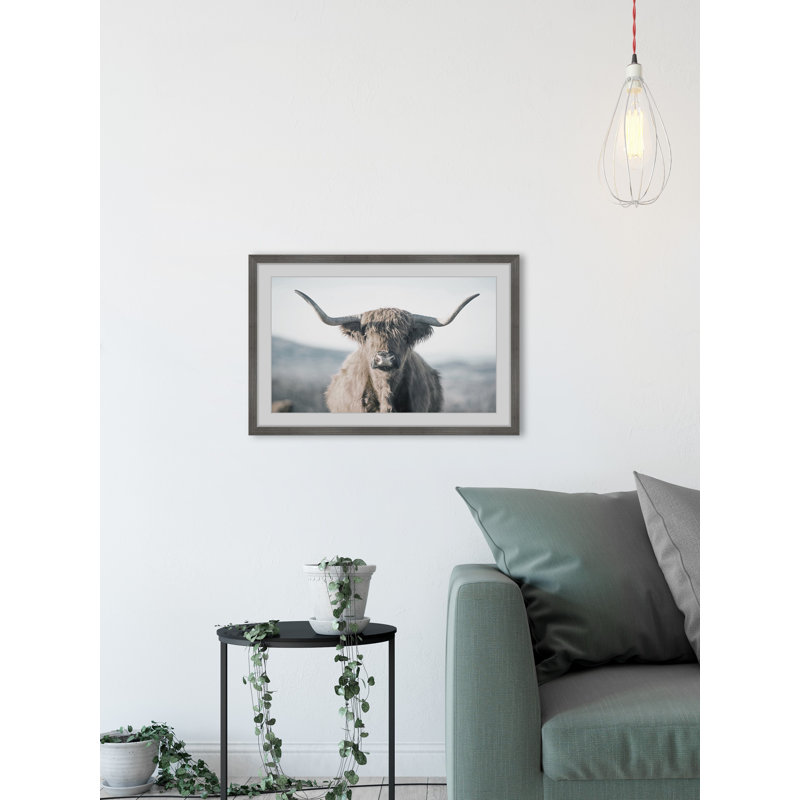 Highland Close-up - Print, Grey Framed Paper, 20cm H x 20cm W x 3.81cm D
