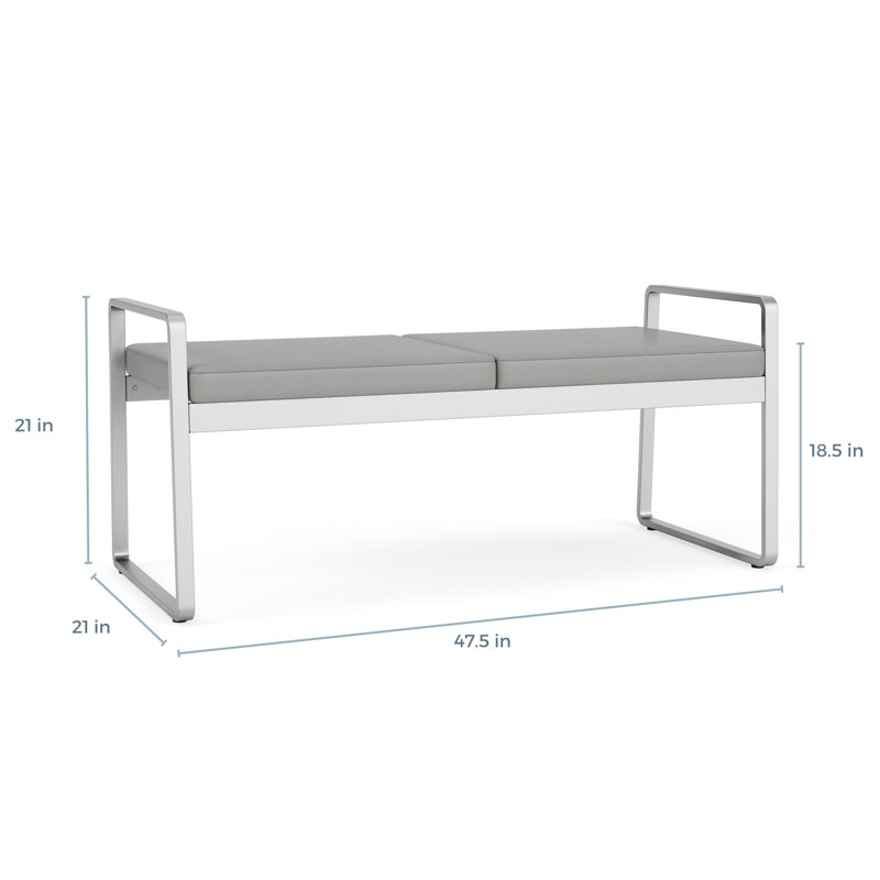 Banc en métal Gansett, Bronze, Bleu marine Visite Libre - Tissu uni