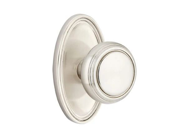 Ensemble de mortaise intérieure Emtek Passage avec rosette ovale et bouton Norwich (LH)