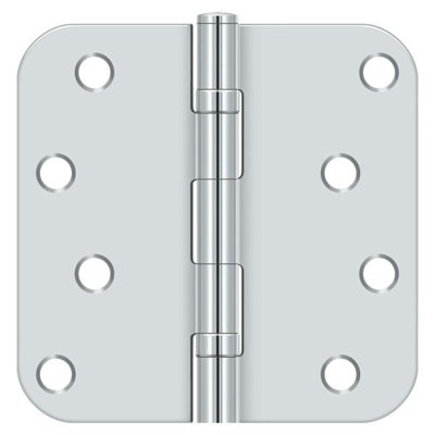Deltana S44R5BB26 4" x 4" x 5/8" Radius Hinge, Ball Bearings in Polished Chrome Pair