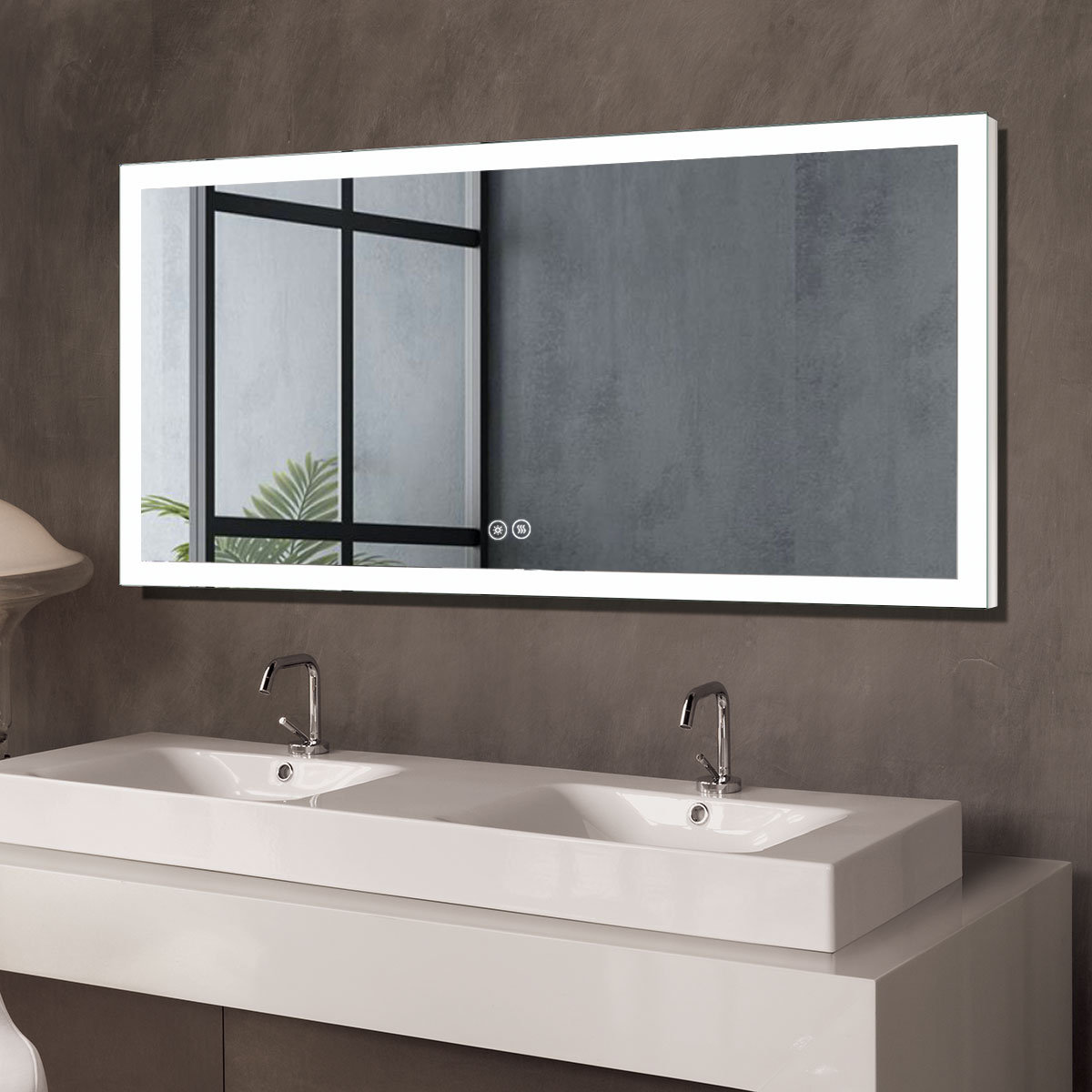 Orren Ellis Benslimane Modern Lighted Bathroom Mirror - Wayfair Canada
