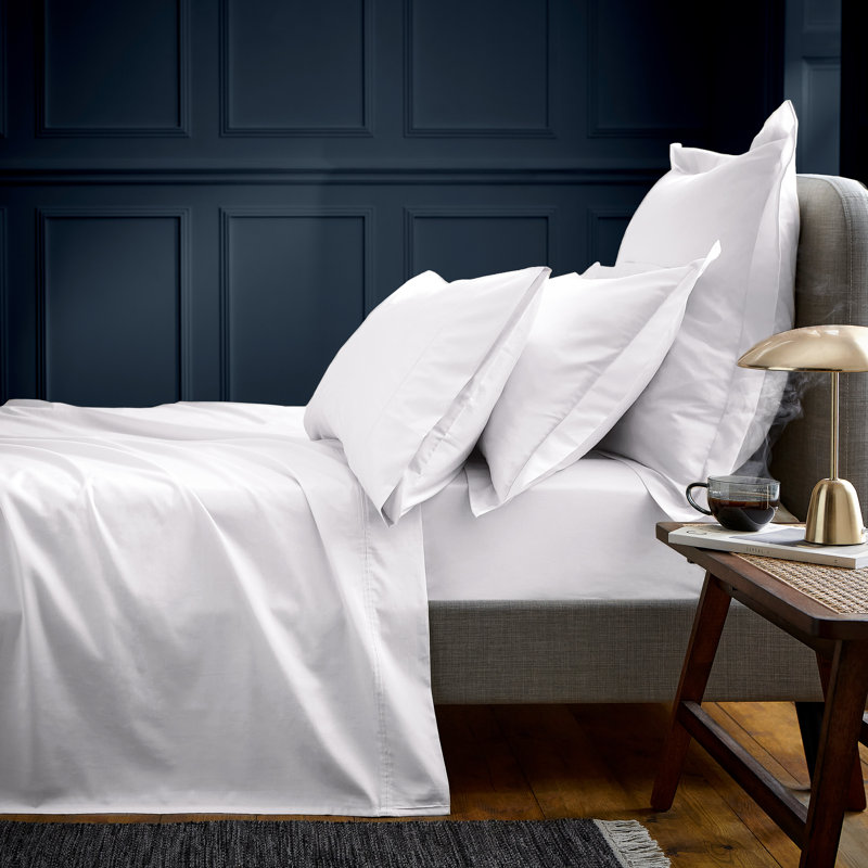 BOB 600TC EQYPTIAN COTTON Flat Sheet, Super King (6'), White