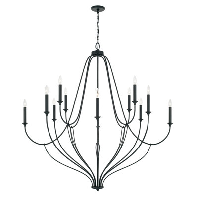 Lustre à niveaux 12 lumières façon bougie
