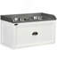 Station d'alimentation pour chien avec tiroir de rangement, armoire de rangement pour nourriture pour chien avec 2 bols surélevés amovibles pour chiens de grande taille, blanc