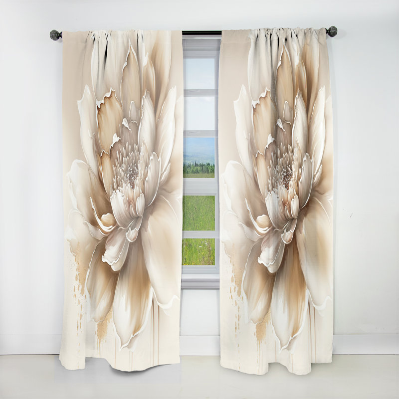 Juno  - Floral Velvet Curtain - 1 Panel, 52" W x 95" L