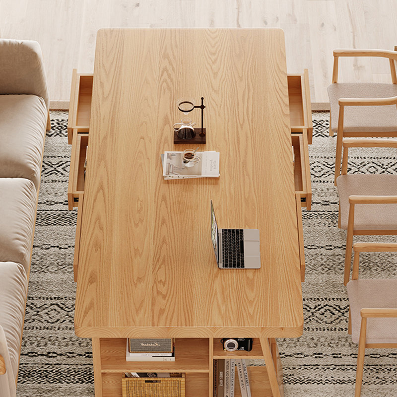 Bureaux rectangulaires en bois massif 70,87 "Burlywood, H 29,53 po x l 70,87 po x P 31,5 po