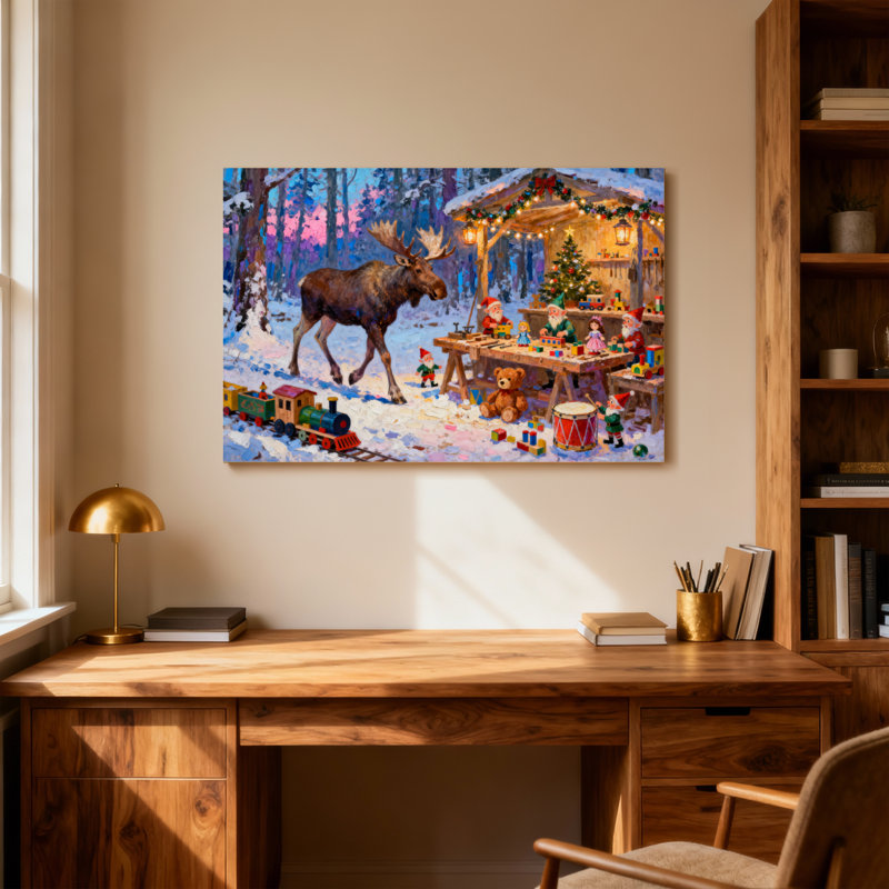 Scène de marché de Noël, forêt d'hiver