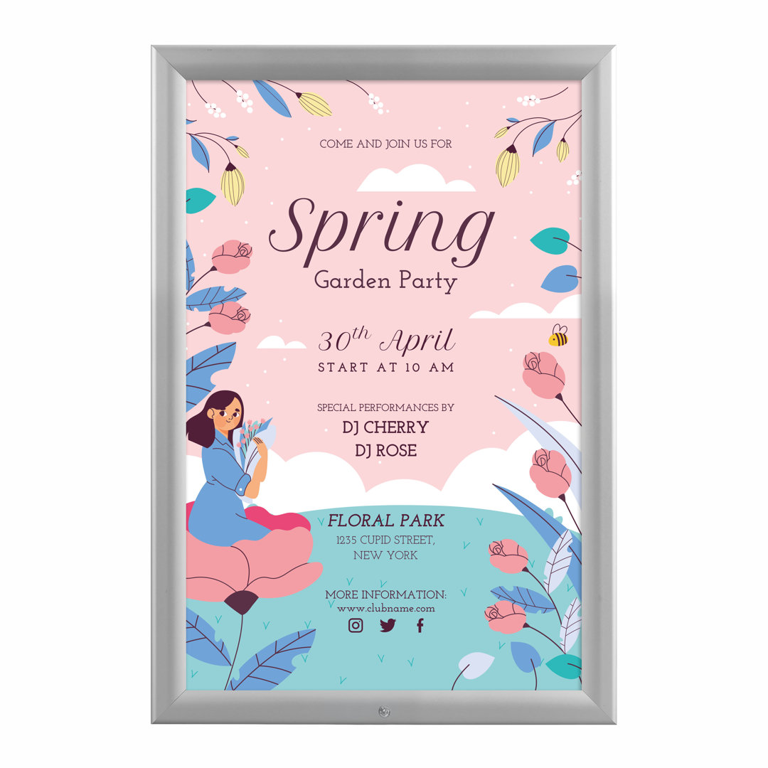 30"x40" Beveled Metal Single Picture Frame Silver MT Displays Picture 