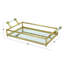 CosmoLiving by Cosmopolitan Gold Metal Mirrored Tray with Acrylic Handles 22" x 12" x 5"