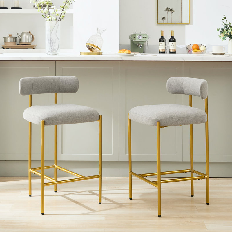 Ensemble de 2 tabourets de bar Maddox, Gris