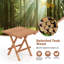 Highland Dunes 1 Pc Patio Folding Side Table Teak Wood Square Slatted Tabletop Portable Picnic-121779340