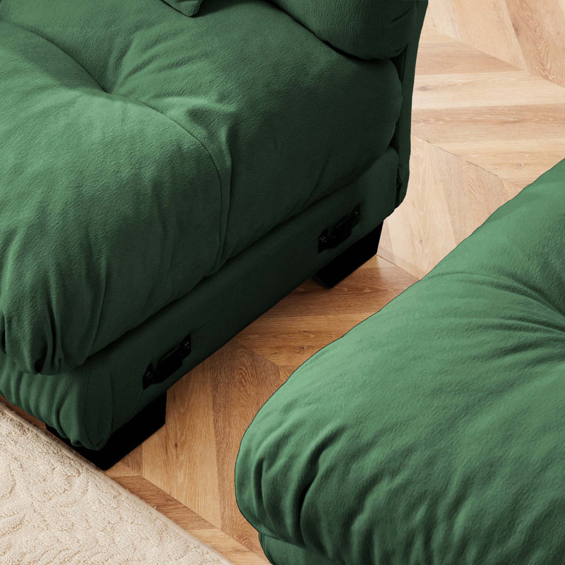 Luxury Modular Sectional Sofa Couch,Oversized L Shaped Cloud Couch for Living Room,Deep Seat Sofa Couch with Convertible Ottoman,Chenille