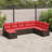 vidaXL Sofa Set with Cushion with Storage Brown Poly Rattan-1394741733