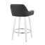 Tabouret de comptoir à hauteur fixe avec pivot en bois et similicuir avec repose-pieds rond chromé - ensemble de 2-125535806