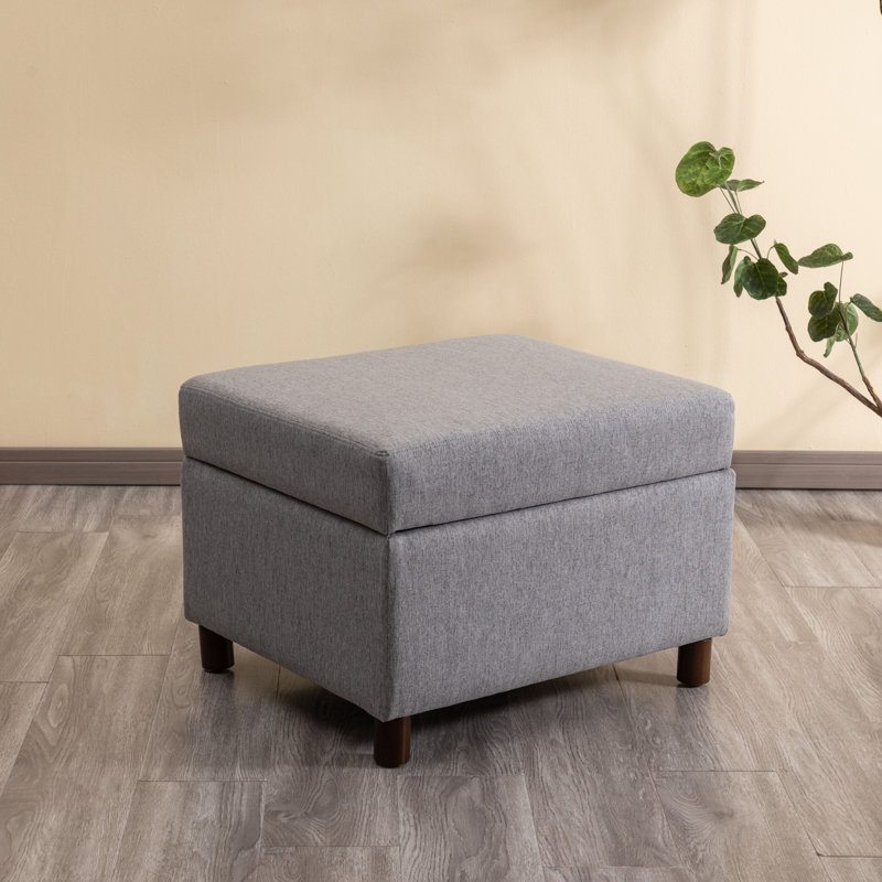 Repose-pieds avec rangement Avyanah, Mélange de polyester gris