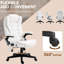 Fauteuil de massage vibrant à 6 points. Blanc crème. Fonction de chauffage. Inclinable, rembourré. Siège réglable de 17,75 po à 21,75 po. Chaise de bureau chauffante et confort illimité. . Libération