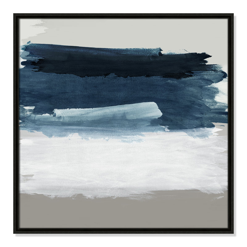 Nuances de mer et de ciel - reproduction carrée par Emma Peal, 25.5' W x 25.5' H, Flottant espresso