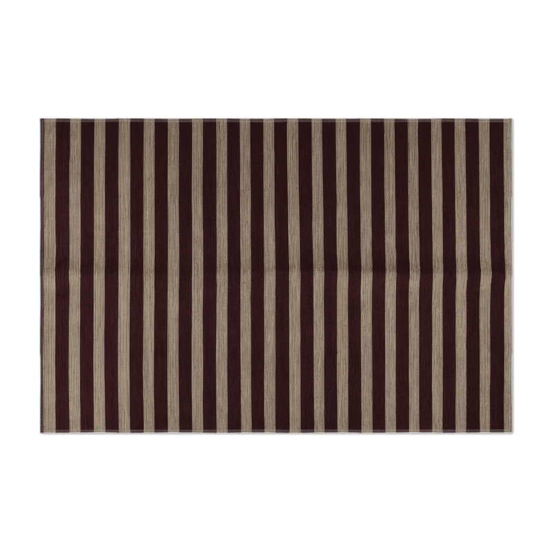 Tapis intérieur / extérieur rouge HorizontalStripes, Rectangulaire 3 pi x 5 pi