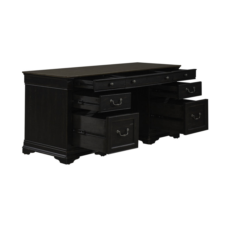 Crédence de bureau Juiliana avec 2 tiroirs de rangement pour dossiers