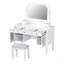 44.4" Makeup Vanity Desk With Large Adjustable Mirror, Dressing Table Set With Drawer & Cabinet, Space-Saving Beauty Station For Bedroom, White